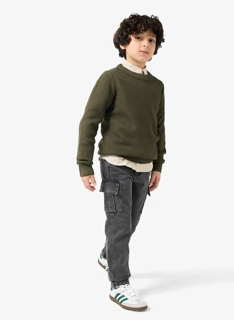 Jack & Jones Junior Kids Jjroy Knit Crew Neck Sweatshirt